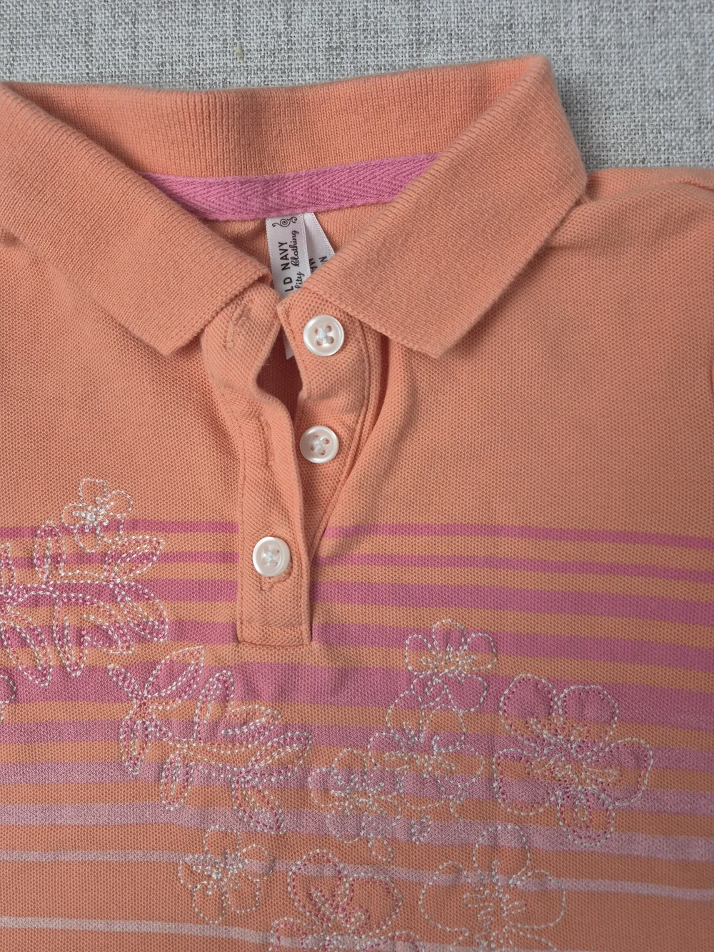 Vintage Y2K Old Navy Toddler Girls Tropical Floral Polo Shirt 3T​